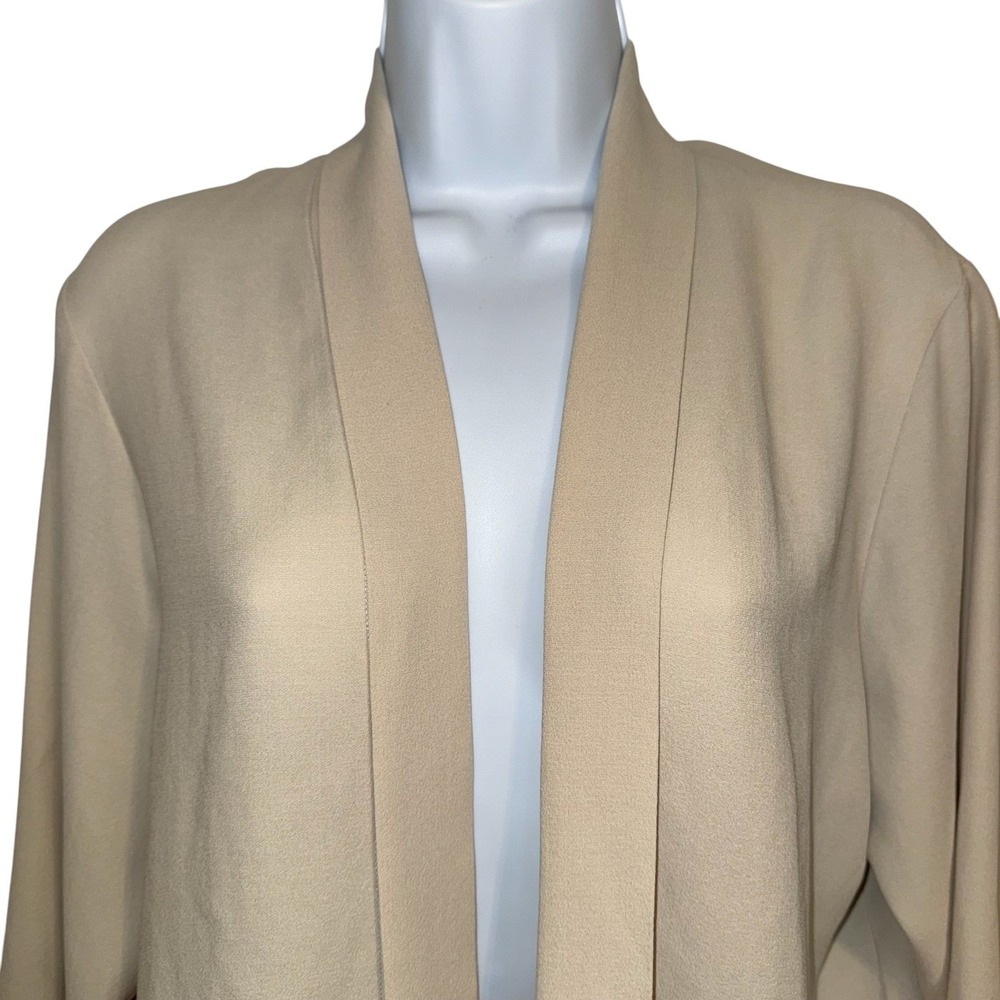 EILEEN FISHER Beige‎ Silk Open Front Cardigan Jacket Top Size S - Picture 3 of 7